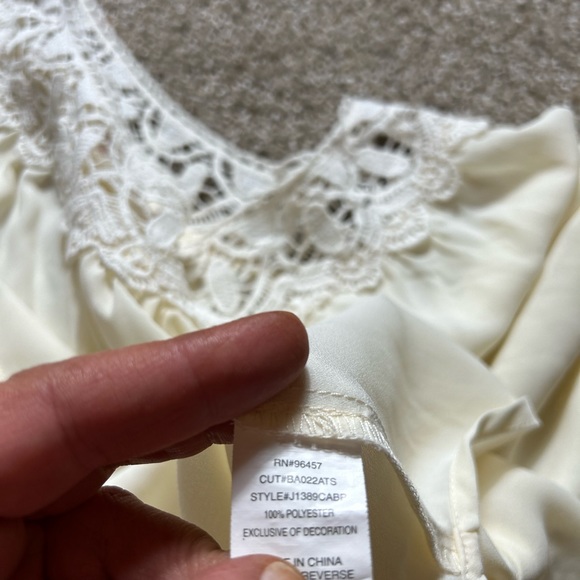 Cream Eyelet Collared Shirt - Picture 4 of 6